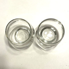 Pair of Vintage Mid Century Bar Beverage Glasses Silver Band Stripes