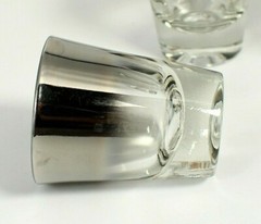 Silver Fade Single Shot Glasses Vintage MCM Set Of 6