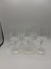 Set of 8 Princess House Heritage Crystal 7″ Water Goblets #418 – Excellent