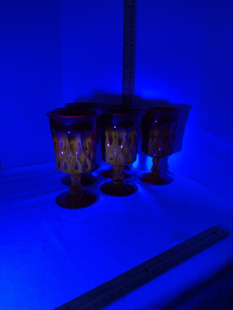 Amerina glow Red stemmed unique design glasses/goblet Set of six