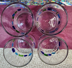 Global Amici Harlequin Confetti High Ball Glasses 4 pcs Heavy Hand-Blown Italy