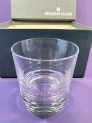 Steuben Glass HEAVY CUT Pattern Old Fashioned Tumbler with a Box, 3 1/2″ Tall
