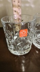 3 RCR Royal Crystal Rock Laurus Double Old Fashioned Glasses 3 5/8″ Tumblers