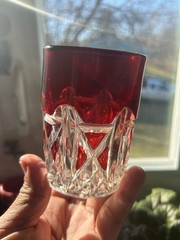 1 Triple Triangle Ruby Stain Tumbler U S Glass 1891 Early American