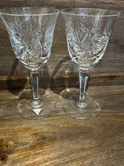 Clear Crystal Hafbauer Kristall Whirling Star – 2 Cordial, 2 Wine, 2 Brandy