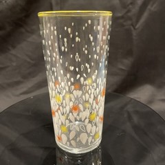 Libbey Tumbler Mid Century Orange Yellow Starbursts White Drops Replacement VTG