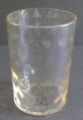 VINTAGE CITRON INVERTED BABY THUMB PRINT PATTERN GLASS TUMBLER~3 3/4″~XLNT COND