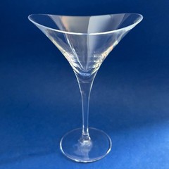 2 Hoya Crystal Desire Martini Cocktail Glasses 7.5″ Oval Curved Bowl Japan