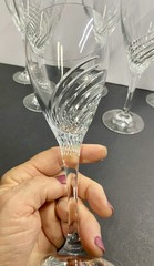 Set Of 6 Crystal Wine Glasses 4-Schott Zwiesel Pirouette, 2-? Riedel Blown Glass