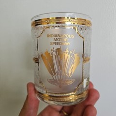 Vintage CULVER 22k Gold Indianapolis Motor Speedway Whiskey Rocks Glass Tumbler