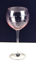 LENOX Heather Pink, Balloon Wine Glass, Blown Glass, Clear Stem, 8-7/8 Tall