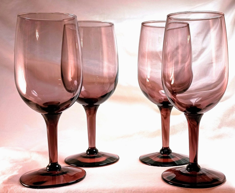 Vintage Majestic Plum Wine Glasses Set Of 4