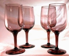 Vintage Majestic Plum Wine Glasses Set Of 4
