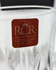Set of 4 RCR Cristalleria Italiana Cut Crystal Melodia Wine Goblets / Glasses