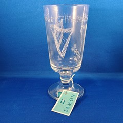 Eamon Glass 6 Mug Set IRELAND Irish Coffee Liqueur Etched Harps Shamrocks New