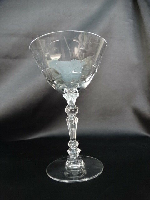 Fostoria ClearClear Polish Cut Mulberry (cut 799) 5″ Liquor Cocktail Stem EUC