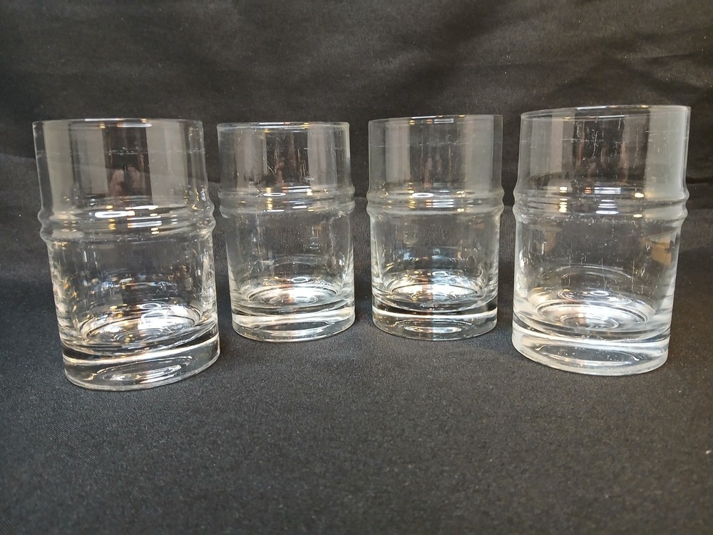 4 Iittala Finland Pisaranrengas Ripple Highball Glasses 4 3/4″