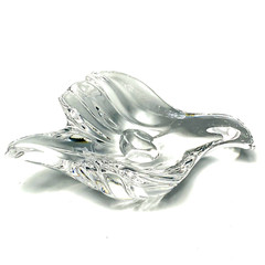 GORHAM CRYSTAL DOVE CANDLE HOLDER Taper Stick Bird Tea light Clear Glass Peace
