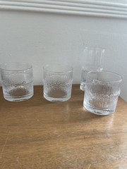 Vtg Iittala Finalnd NIVA 4 Old Fashioned Rocks Glasses 1 Whiskey Sour Tumbler