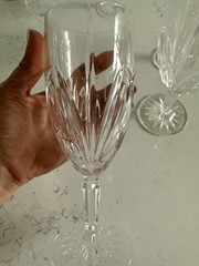 4- Waterford Marquis Brookside Crystal Ice Iced Tea water Glass Goblet Glasses