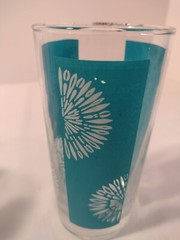 MCM Starburst Tumbler Glasses Teal And White Lot of 5