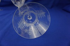 Hunt Safari Animal Scenes-(6) Tall Sherbet Champagne Glasses, 4½» -LOT C (B61)