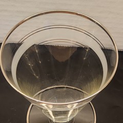 Vintage Silver Rim Frosted Banded Glasses 4.5″ Tall