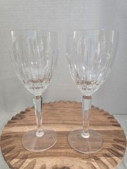 Set Of 2 Lenox Clarity Cut Clear No Trim Crystal Water Goblets 7 3/4″ EUC