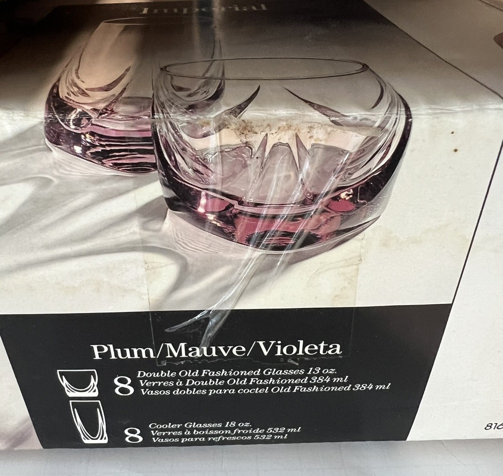 Libby Imperial Plum Double Old Fashioned Glasses Pink Rock Glasses 8pcs