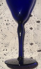 (2) Vintage Cobalt Blue Stemmed Water Wine Goblets 8” X 3” More Available