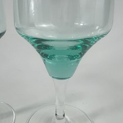 2 Vintage Sasaki Harmony Aqua Stemless Water Wine Glasses 6.75″ – Japan