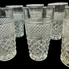 SET OF 7 WEXFORD 6 1/4″ ICE TEA TUMBLERS GLASSES ANCHOR HOCKING 16 oz RTS