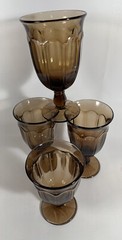 Set of 4 Noritake Provincial Colonial tumblers 5 5/8″ Smokey Brown Japan