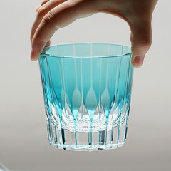 Glass Tumbler Hand Cut Stars Design For Wedding/Party/Home Decor Sky Blue 320ml