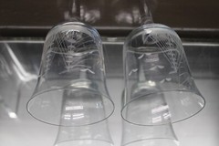 PAIR Etched Clipper Ship Wine Glasses