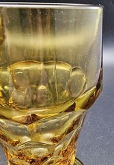 Set of 4 Anchor Hocking Amber Georgian Pedestal Honeycomb Tea Glasses 12 Oz