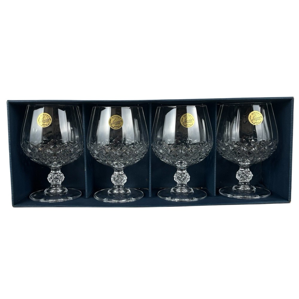 Cristal D’Arques-Durand Longchamp Brandy Snifters Set Of 4 Vintage discontinued