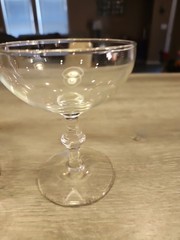 2 Simple Classic Champagne Water Coupe Glasses Great Gatsby With Wafer Stems