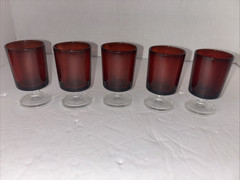Luminarc Arcoroc cavalier Ruby Red Cordial Glasses 2 3/4 In Set Of 5