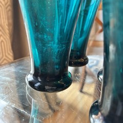 Royal Leerdam Williamsburg CW5T Blenko Emerald Ice Tea Glasses (6) Rare NOTE