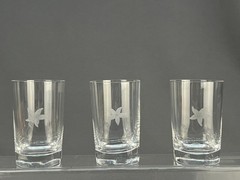 8 Orrefors STARFISH 9 oz 4 1/4″ Old-Fashioned Glasses by Nils Landberg c. 1940s