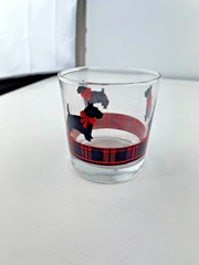 Scottie Dog (Scottish Terrier) Tartan Themed 8 oz Glass – 3″ Tall, 3″ Diameter