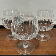 ASI Yugoslavia Crystal Goblets (3) Lead Crystal Original Stickers Hand Crafted