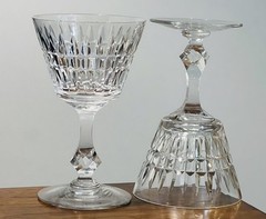 2 Vintage Tiffin Franciscan Waterford Cut Champagne/Tall Sherbet Glasses