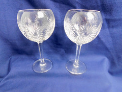 E8 – Waterford Crystal Millennium Health Balloon Toasting Glasses Lot of 2
