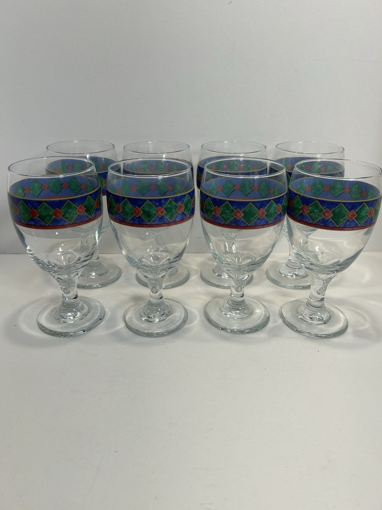 SET OF 8 Pfaltzgraff AMALFI CLASSIC 12 oz Glass Wine Goblets