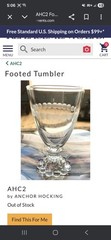 3 Vintage Anchor Hocking Berwick Pattern Footed Tumbler• Boopie Blank Cut Circle