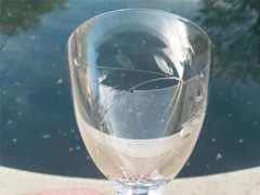 4 TIFFIN Franciscan Elmwood Classic Pattern Water Wine Goblets Glasses 6-3/8″