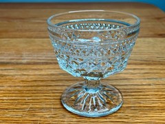 Set of 4 Vintage Pressed Glass Wexford Pattern Champagne coupe/ Sherbet by Anch