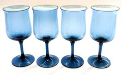 4 LENOX BLUE MIST Wine Glasses 7 1/8″ Tall Lot Set in Excellent Condition!!